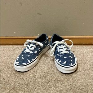 Vans Chambray Low-Top Lace-up Dino Pattern Sneaker - Size 6 Girls/4.5 Boys (EUC)